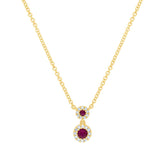 0.06ct Diamond & 0.12ct Ruby 14k Yellow Gold Pendant